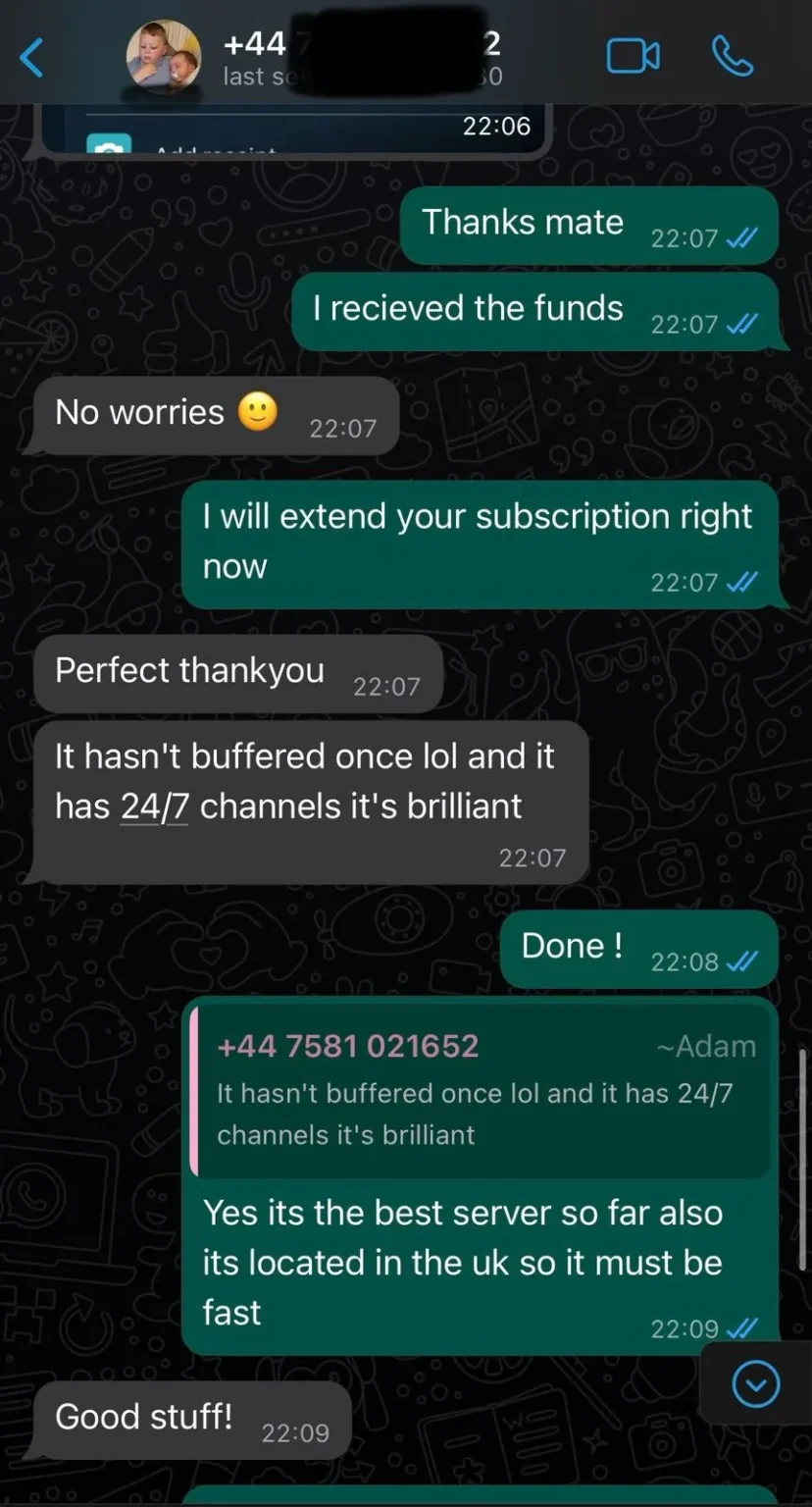שיחת WhatsApp עם לקוח מרוצה מהשירות